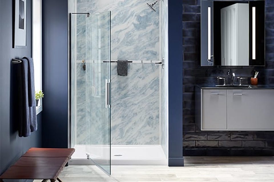 Glass Shower Door | KOHLER® LuxStone Shower